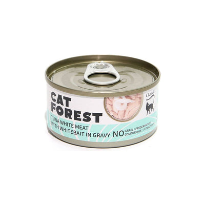 CAT FOREST Classic Tuna White Meat with Whitebait in Gravy Canned Cat Food 85g