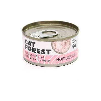 CAT FOREST Classic Tuna White Meat with Shrimp in Gravy Canned Cat Food 85g