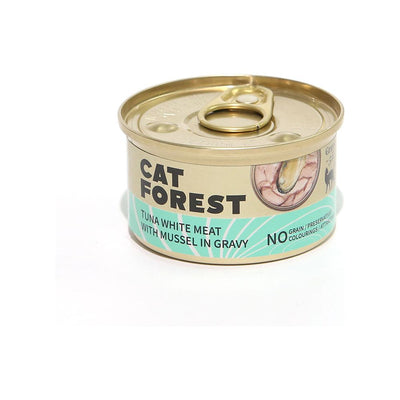 CAT FOREST Premium Tuna White Meat with Mussel in Gravy Cat Canned Food 85g