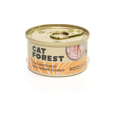 CAT FOREST Premium Tuna White Meat with Shrimp in Gravy Canned Cat Food 85g