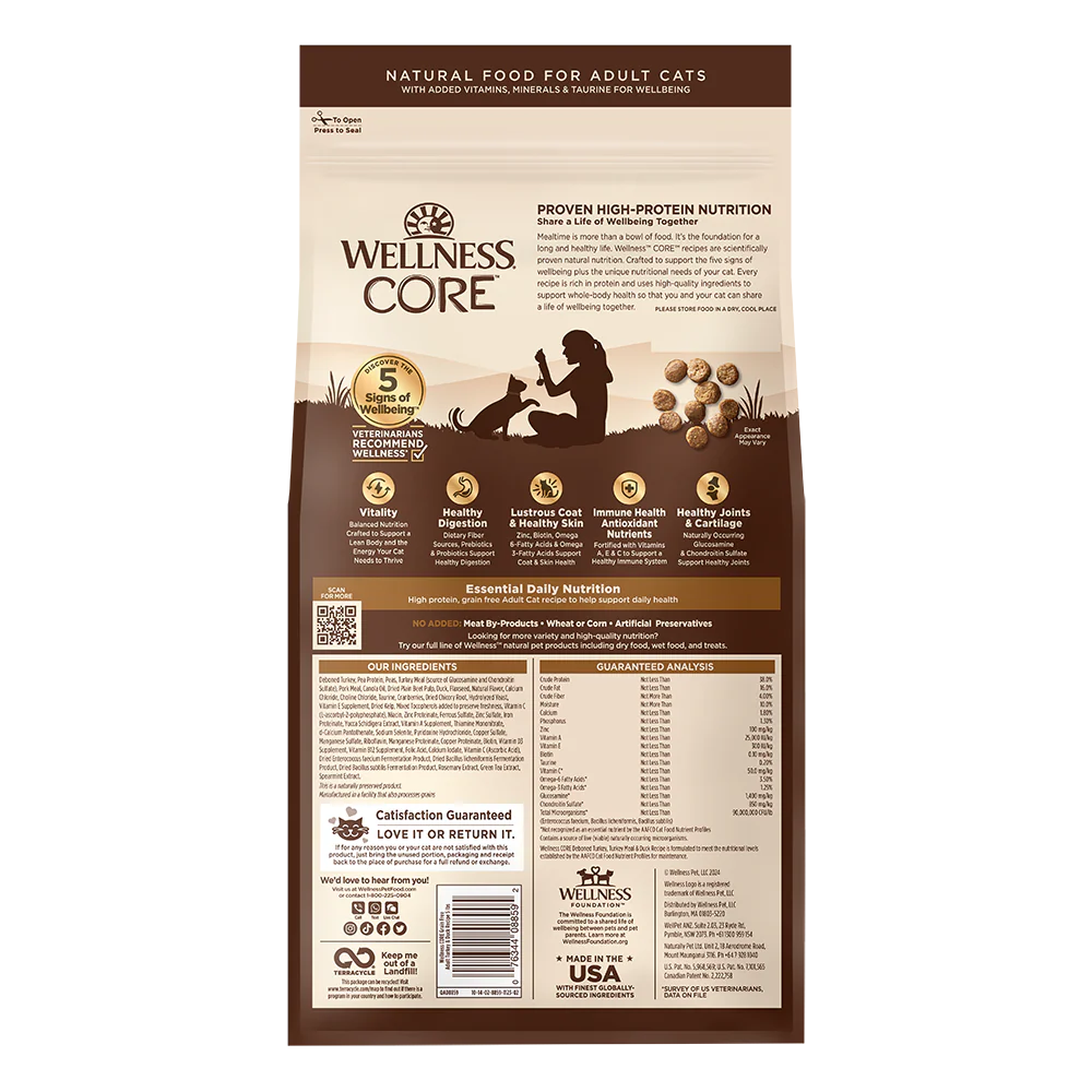 WELLNESS Core Grain Free Cat Turkey & Duck Formula Dry Food 2.27kg