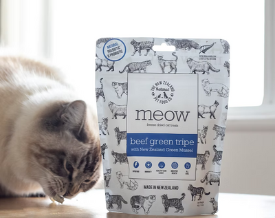 The New Zealand Natural Meow Freeze Dried Cat Treat Beef Green Tripe 40g