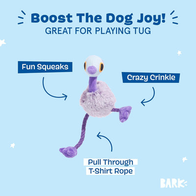 BARK Australian Outbark Collection Adelaide Emu Plush Dog Toy