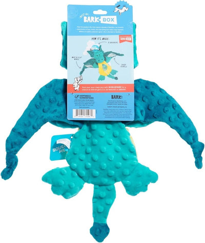 BARK Dingbert The Dragon Plush Squeaky Crinkly Dog Toy