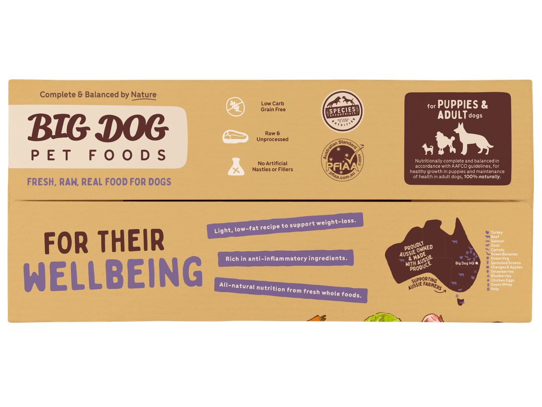 Big Dog Raw Food For Dogs Wellbeing Raw Diet 3Kg