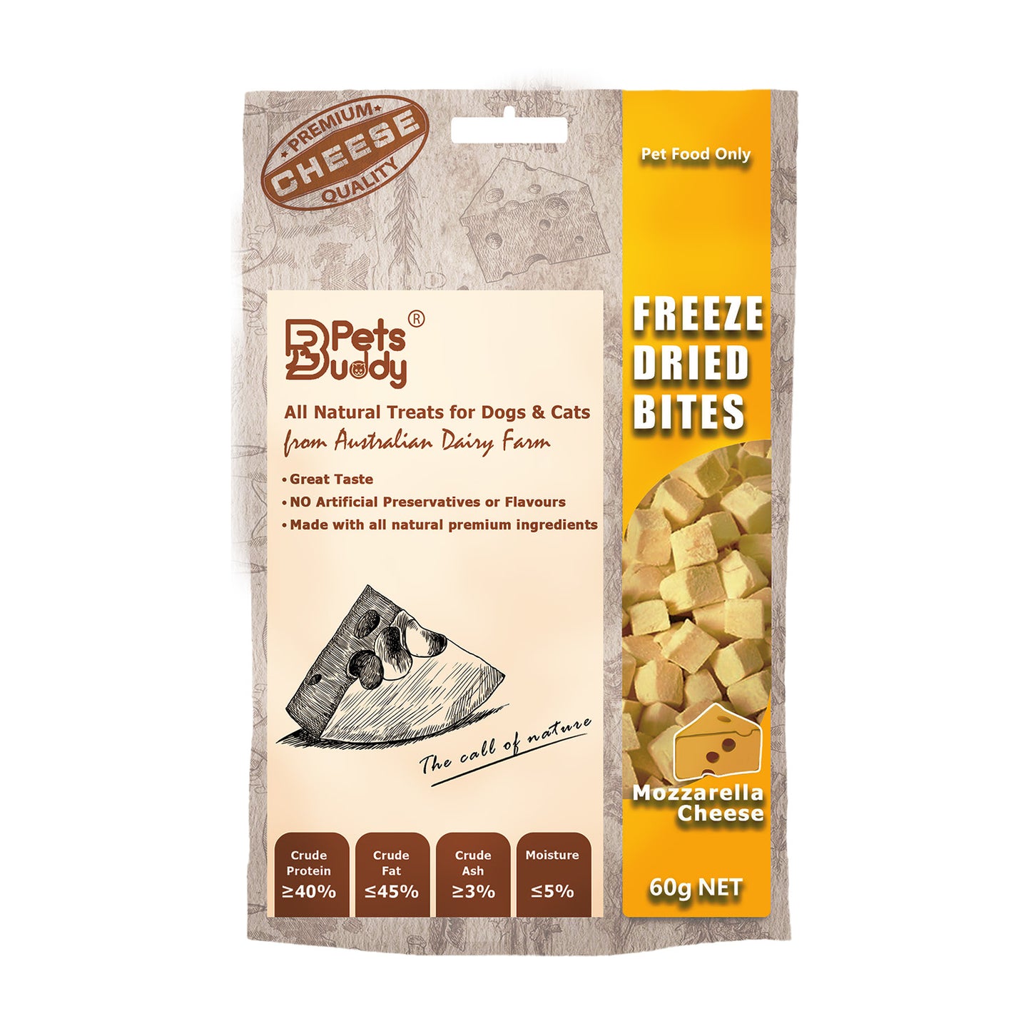 PetsBuddy Freeze Dried Cheese Cube 50g