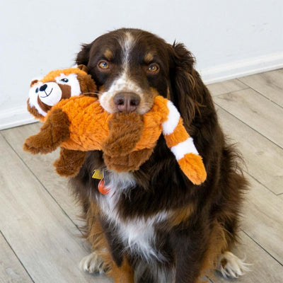 KONG Squeaky Plush Dog Toy Scampers Red Panda Medium