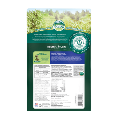 Oxbow Organic Bounty Adult Rabbit Food 1.36kg