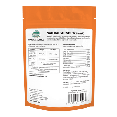 Oxbow Supplements Natural Science Vitamin C Support