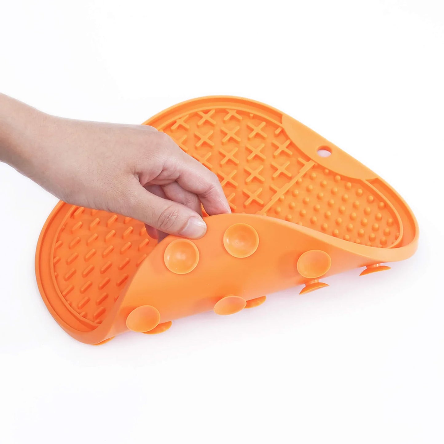 Pet Marvel Pet Licking Food Plate Wallable Orange