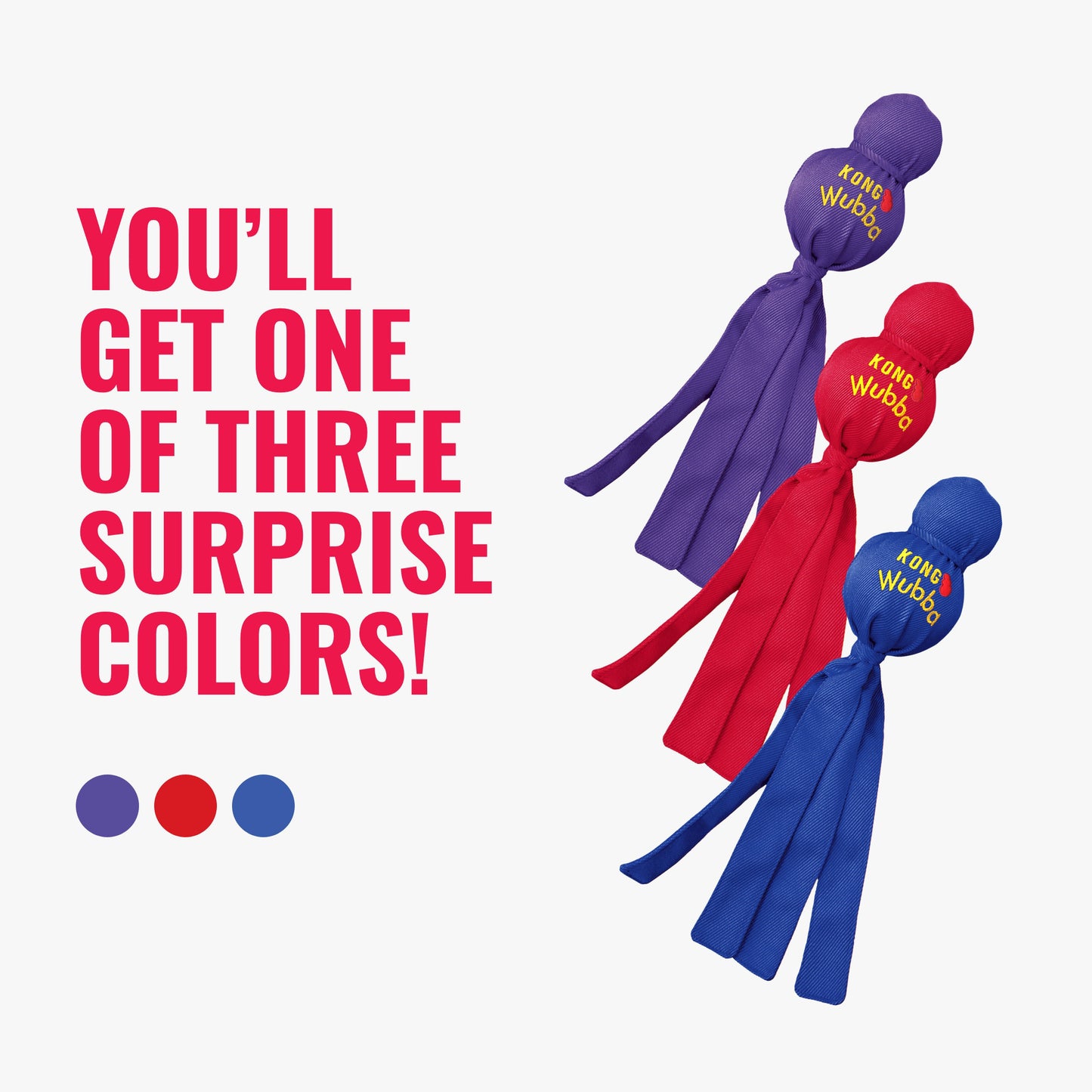 KONG Dog Toy Wubba Assorted Colours