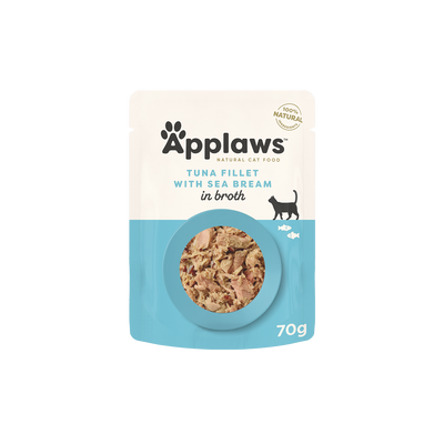 Applaws Tuna Fillet with Seabream in Broth Wet Cat Food Pouch 70g