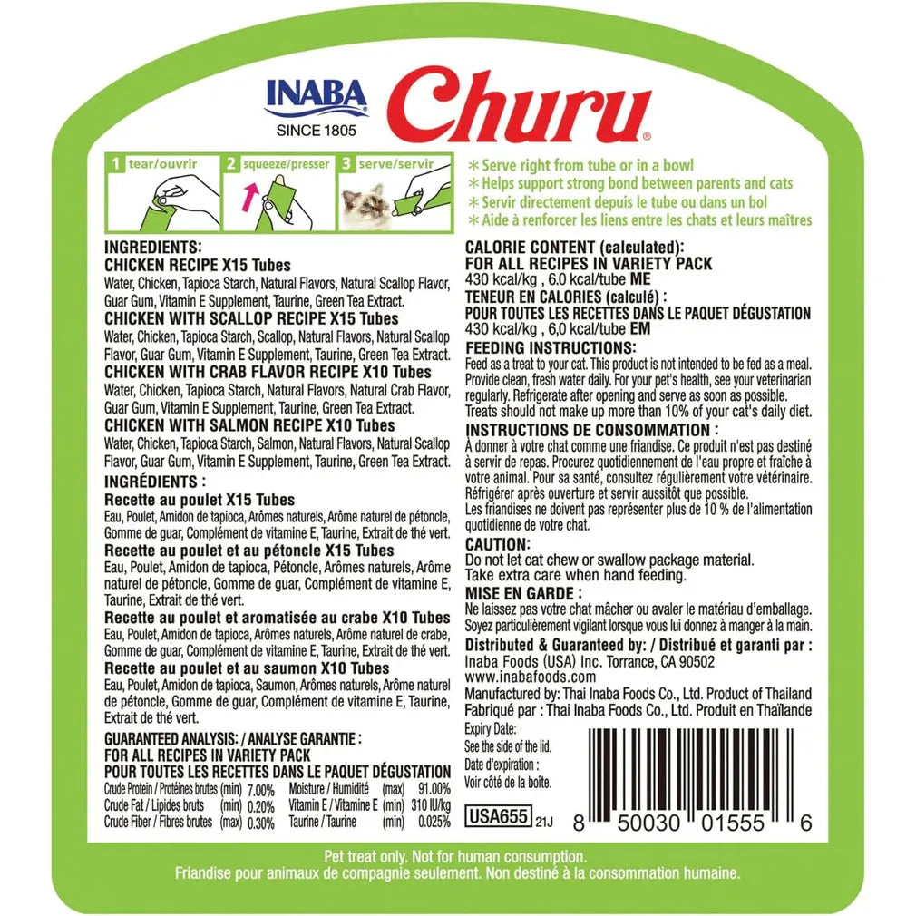 INABA Cat Churu Chicken Seafood Varieties 50pcs