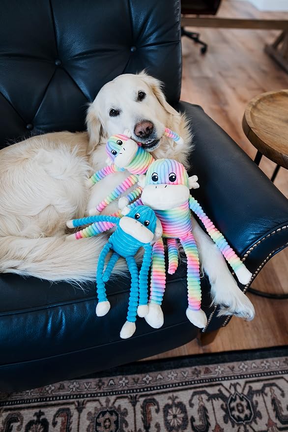 Zippypaws Plush Toys For Dog Spencer the Crinkle Monkey – Small Blue