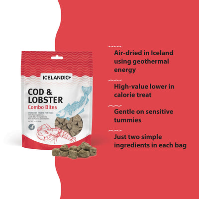 Icelandic+ Dog Treats Cod & Lobster Combo Bites 85g