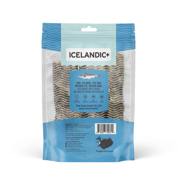 Icelandic+ Dog Treats Hand Wrapped Cod Skin Short 5" Chew Sticks 3pk