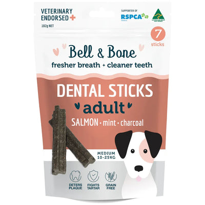 Bell and Bone Dog Dental Sticks - Salmon, Mint and Charcoal