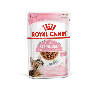 ROYAL CANIN Sterilised Kitten Gravy Wet Cat Food 85g x 12