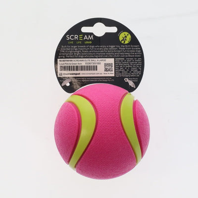 Scream Dog Toy Elite Ball Loud Pink & Green 1pk - XLarge