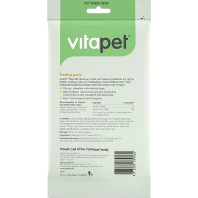 Vitapet Dog Treats Chewz Chicken Wrapped Rawhide Twist 7 Pack