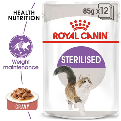 ROYAL CANIN Sterilised Adult Gravy Wet Cat Food 85g x 12