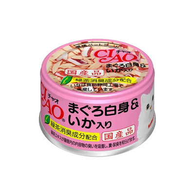 CIAO Canned Jelly For Cat White Meat Tuna With Squid 85G