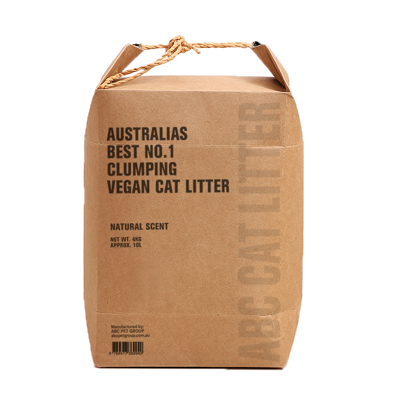 ABC Vegan Cat Litter Natural Scent – Biodegradable, Clumpable, Flushable 4kg