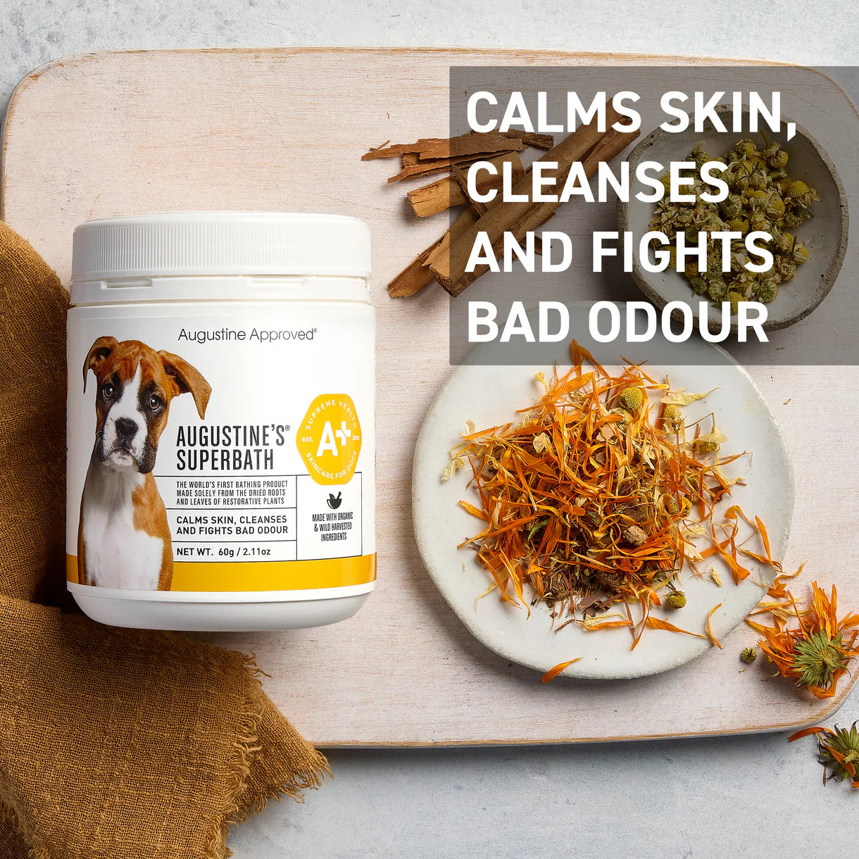 AUGUSTINE APPROVED SuperBath Skin Cleanses Skin & Odour Control for Dogs
