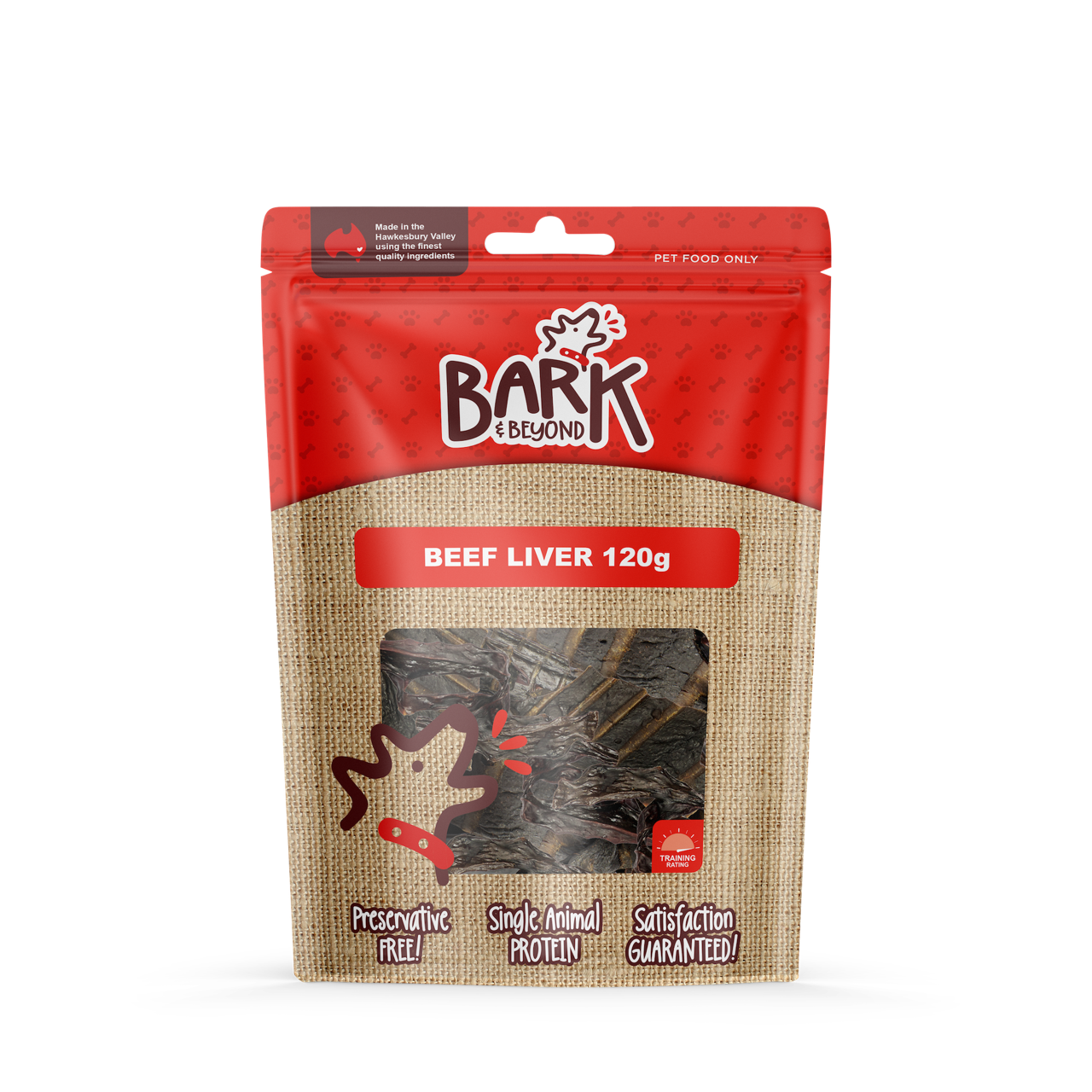 Bark & Beyond Dog Treats Beef Liver 120g
