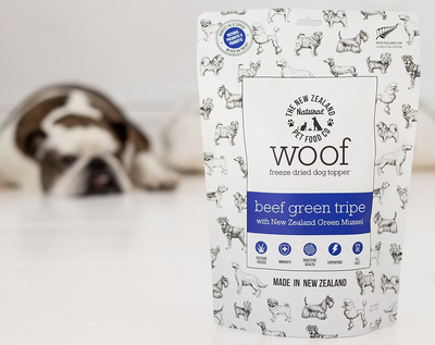 The New Zealand Natural Woof Freeze Dried Dog Treat Beef Green Tripe 40g