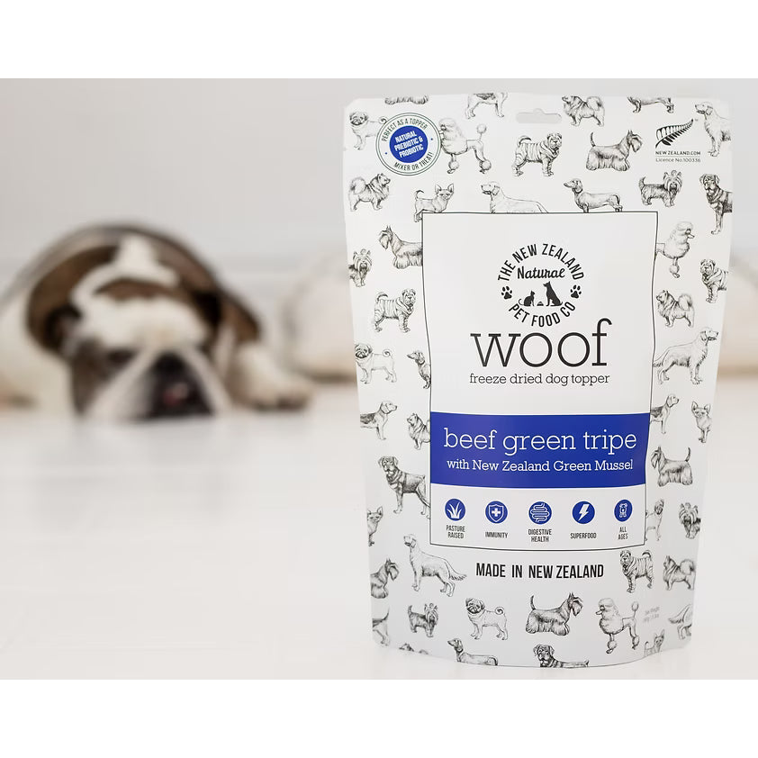 The New Zealand Natural Woof Freeze Dried Dog Treat Beef Green Tripe 40g