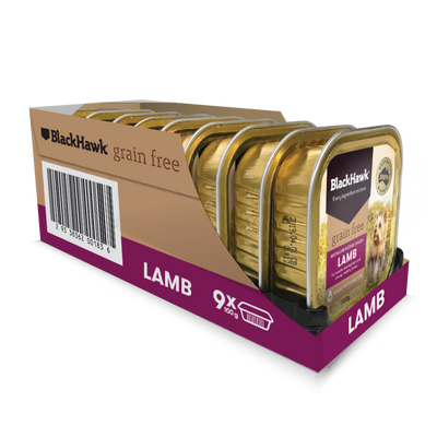 Black Hawk Dog Wet Food Grain Free Lamb Trays