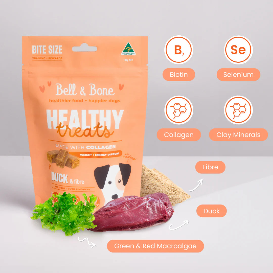 Bell and Bone Healthy Treats - Duck & Fibre for weight and energy support