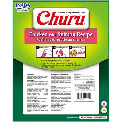 INABA Dog Churu Puree Chicken & Salmon Recipe 160G