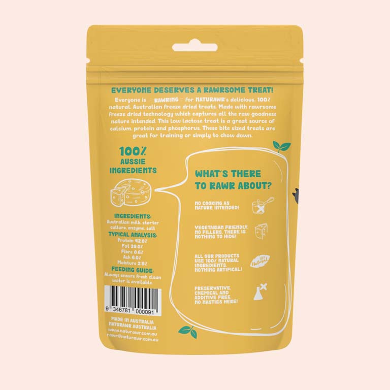 Naturawr Freeze-Dried Dog Treats Cheese Slice 70g