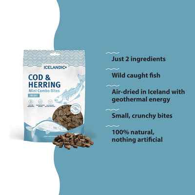 Icelandic+ Cat Treats Cod & Herring Mini Combo Bites 48g