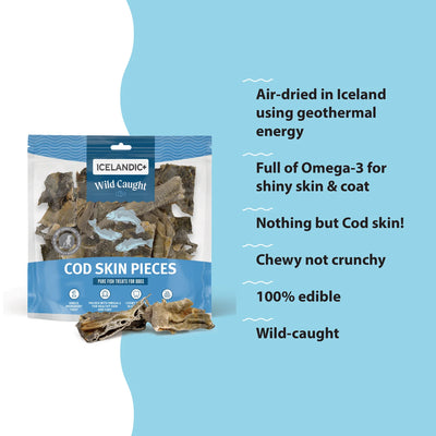 Icelandic+ Dog Treats Cod Skin Pieces 227g