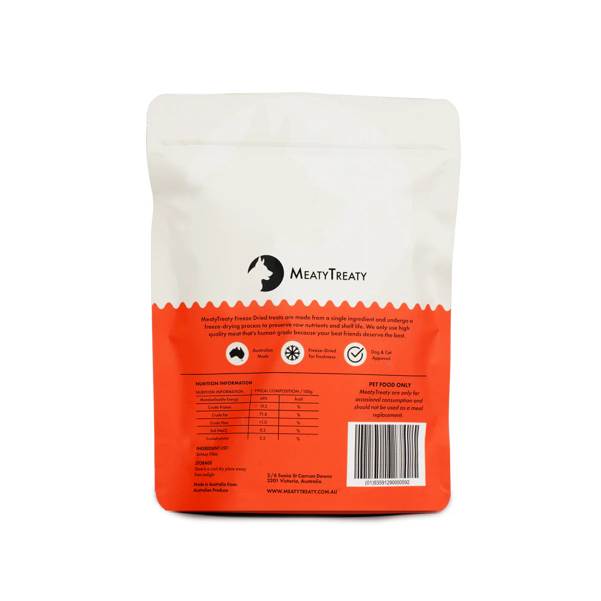 MEATY TREATY Salmon Fillets Freeze Dried Dog & Cat Treats 80g