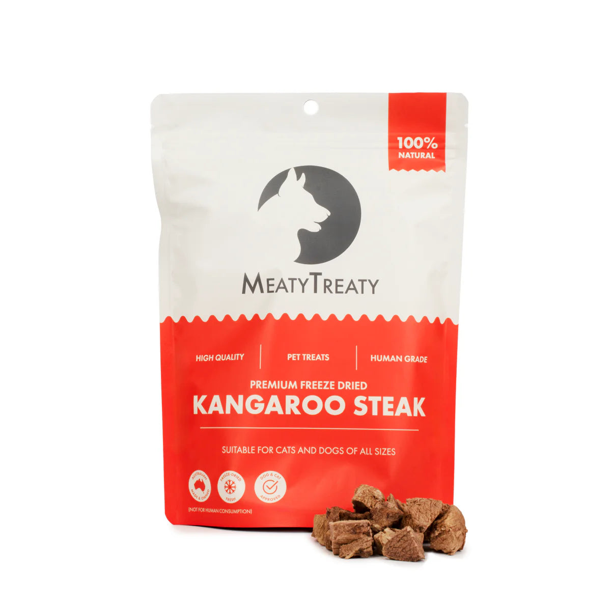MEATY TREATY Kangaroo Steak Freeze Dried Dog & Cat Treats 80g