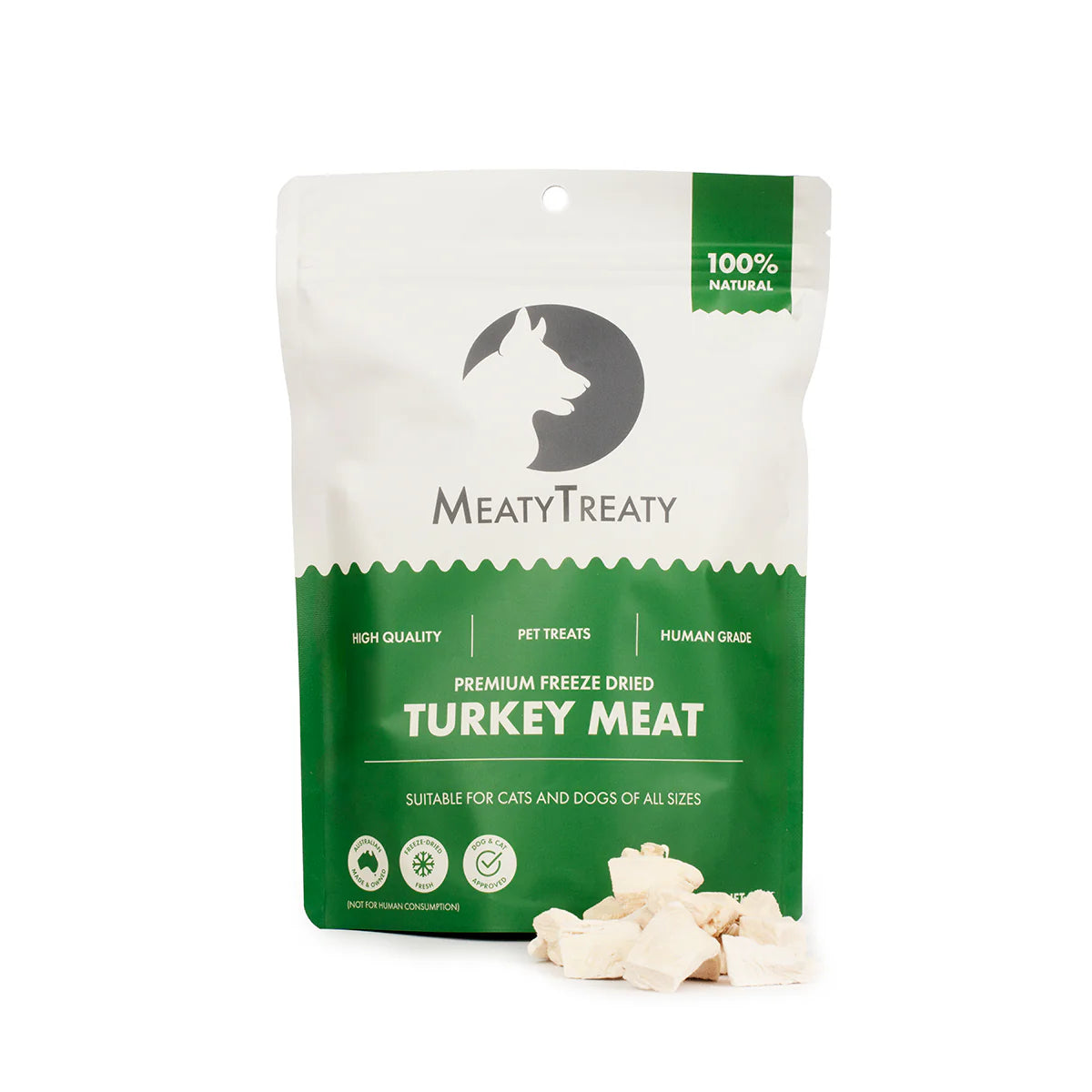 MEATY TREATY Turkey Meat Freeze Dried Dog & Cat Treats 80g