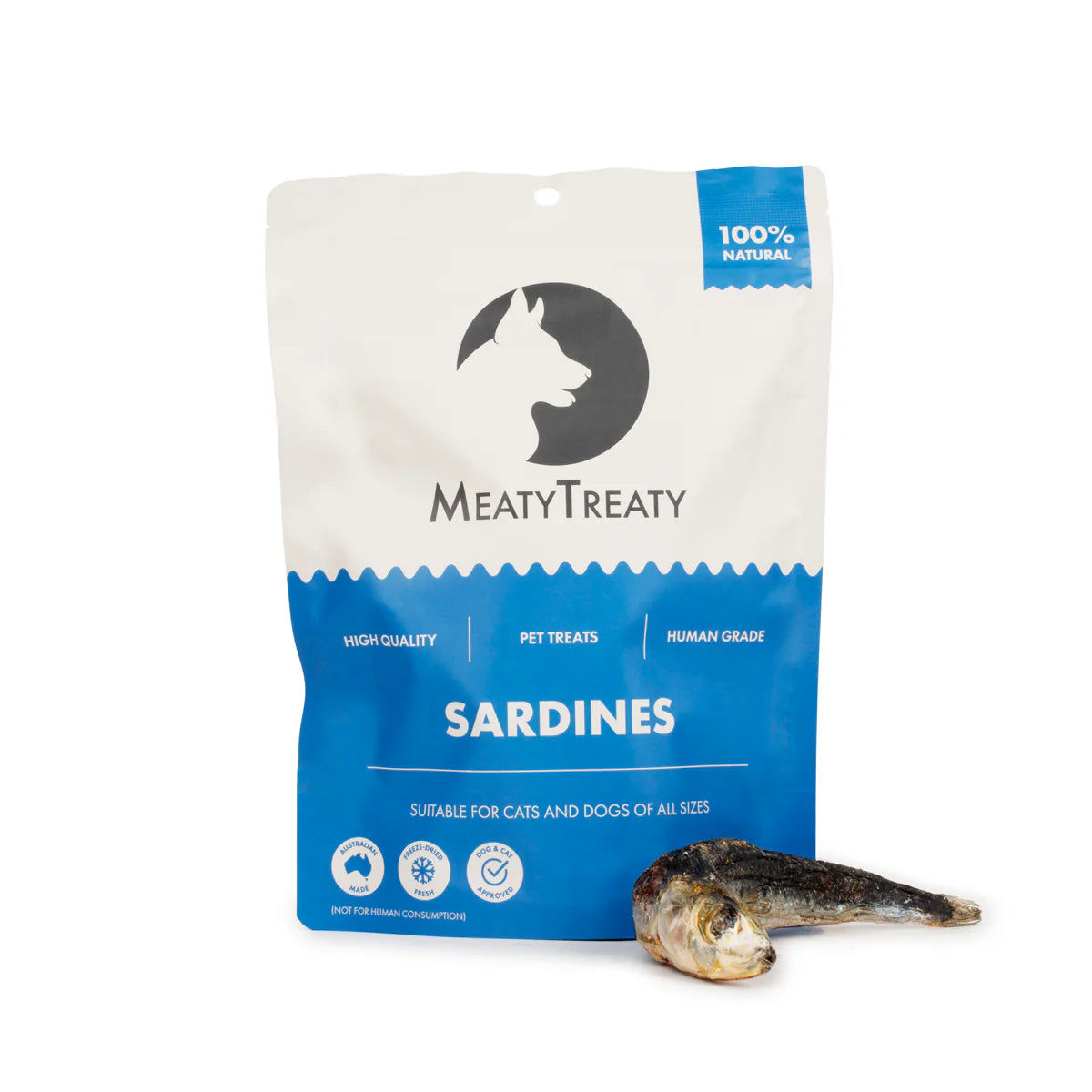 MEATY TREATY Whole Sardines Freeze Dried Dog & Cat Treats 100g