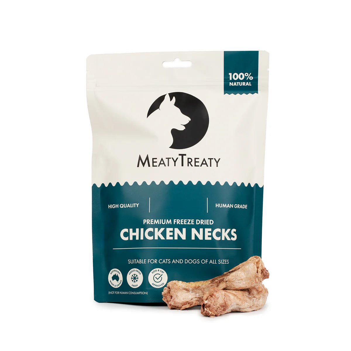 MEATY TREATY Chicken Necks Freeze Dried Dog Cat Treats 100g