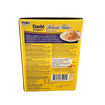 INABA Cat Dashi Delights Delicate Flakes Tuna Variety 12PK