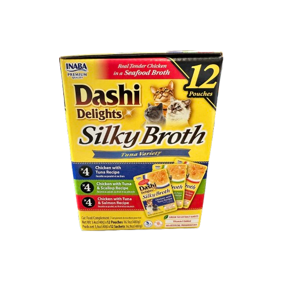 INABA Cat Dashi Delights Silky Broth Tuna Variety 12PK