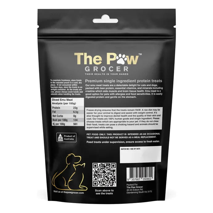 The Paw Grocer - Freeze Dried Emu Meat 72g
