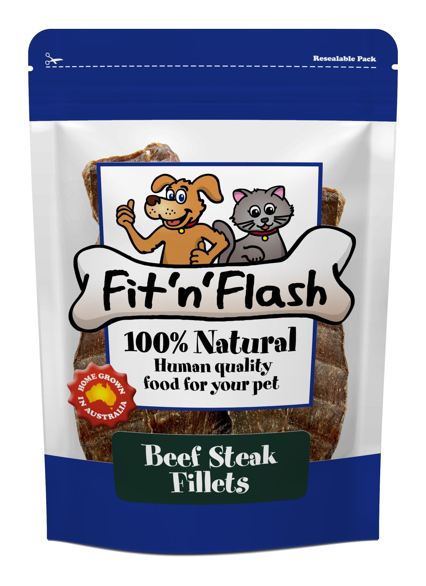 Fit'n'Flash Beef Steak Fillets For Dogs and Cats 60g