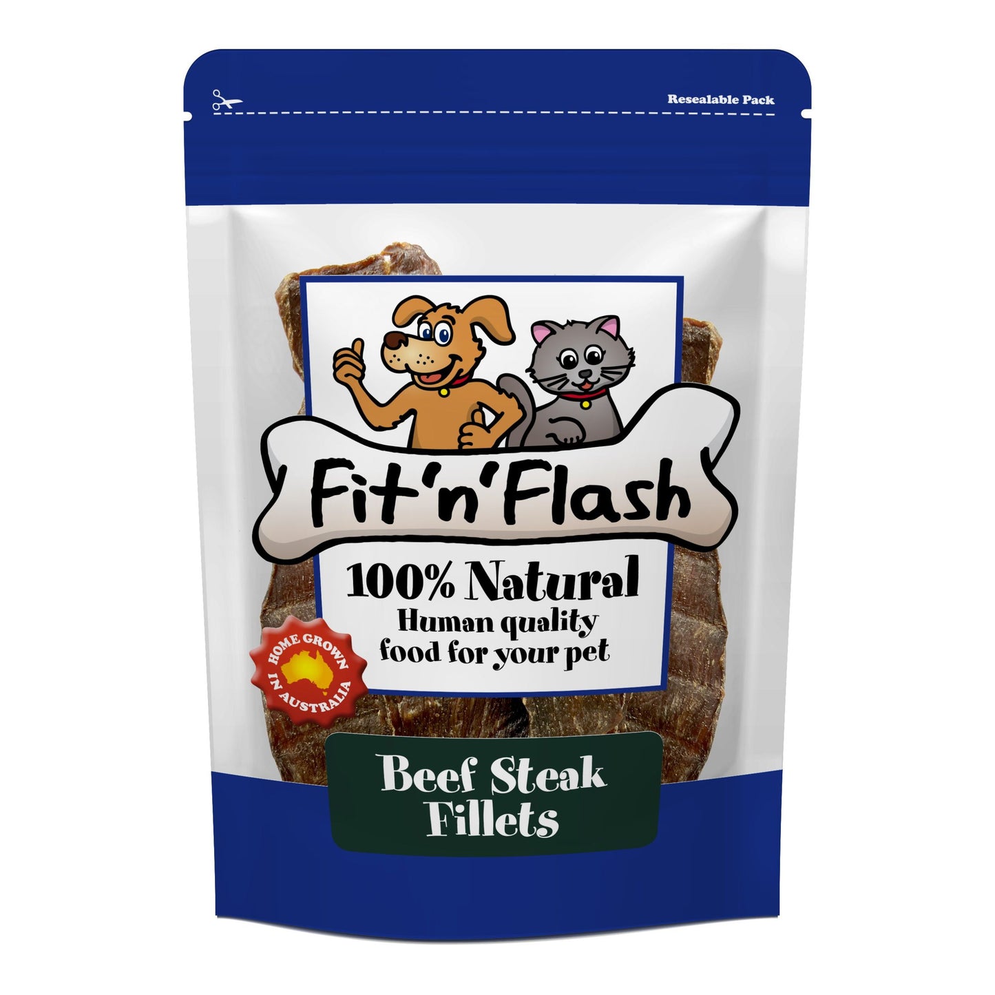 Fit'n'Flash Beef Steak Fillets For Dogs and Cats 60g