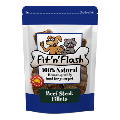 Fit'n'Flash Beef Steak Fillets For Dogs and Cats 60g