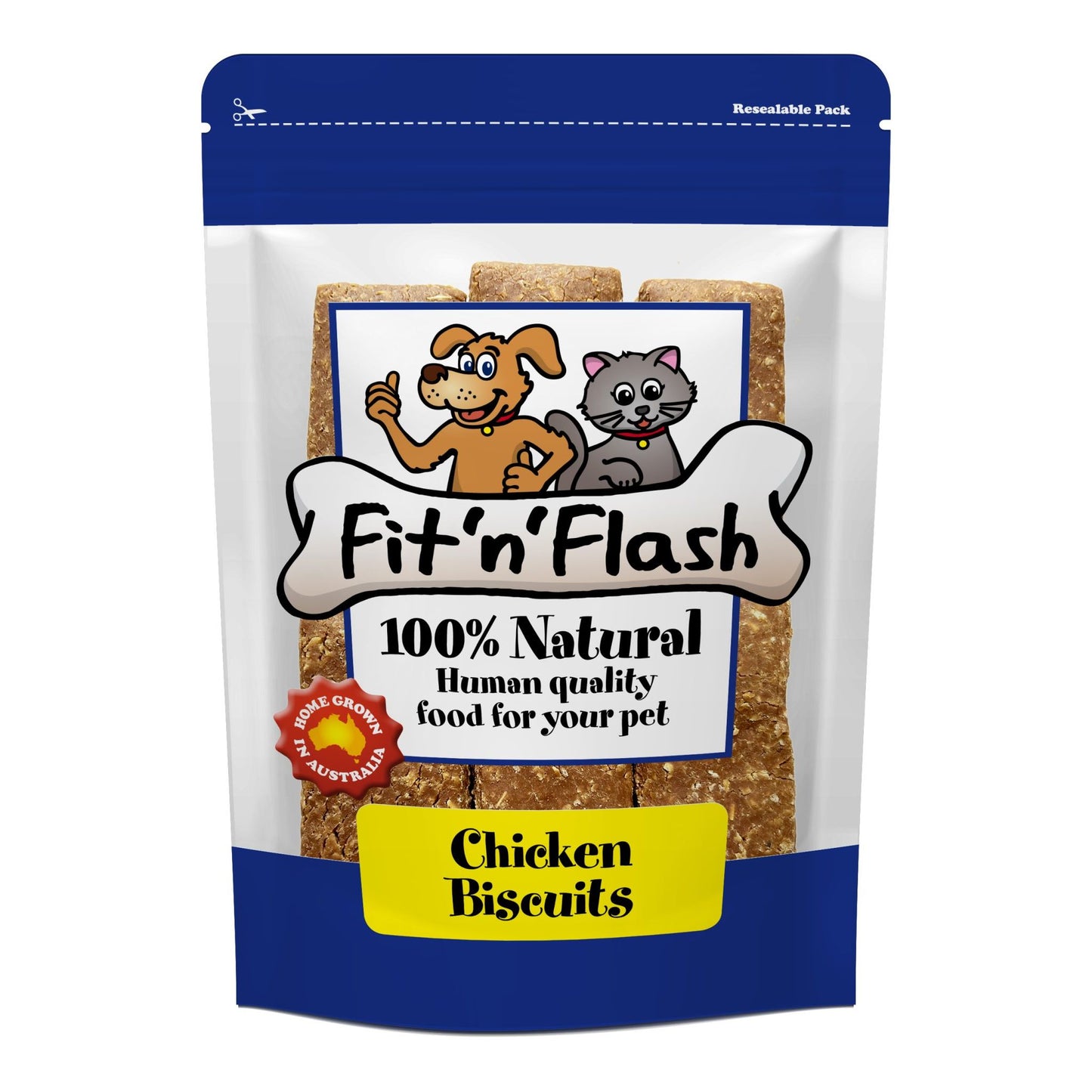 Fit'n'Flash Dogs and Cats Treats Chicken Biscuits 400g