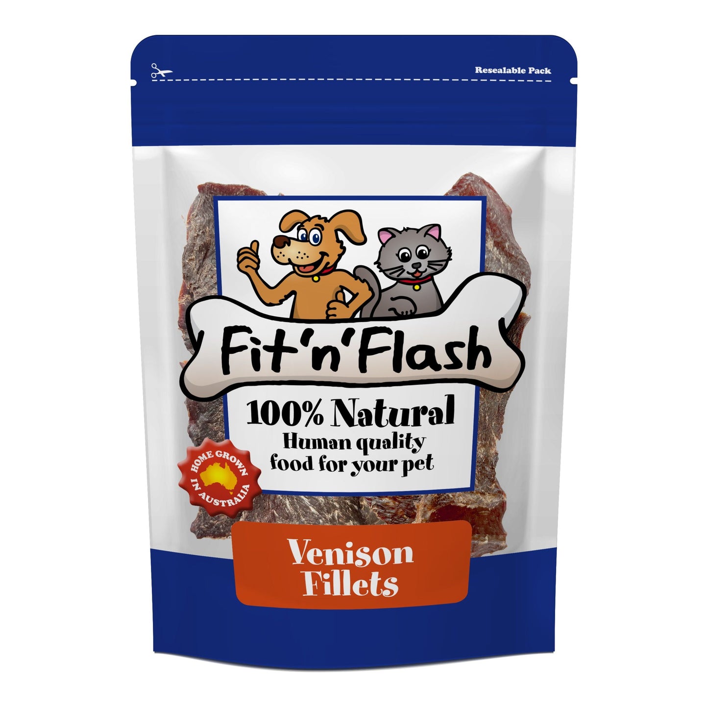 Fit'n'Flash Venison Fillets For Dogs and Cats 50g